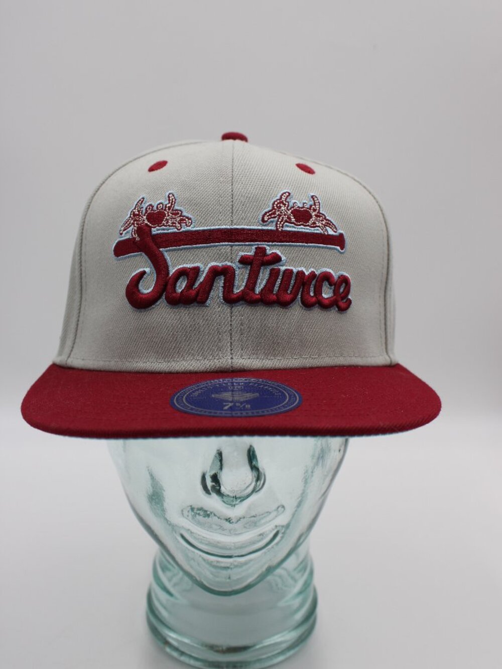 Ebbets Field Flannels Santurce Crabbers Fitted Hat Cap Size 7 5/8 Gray Maroon